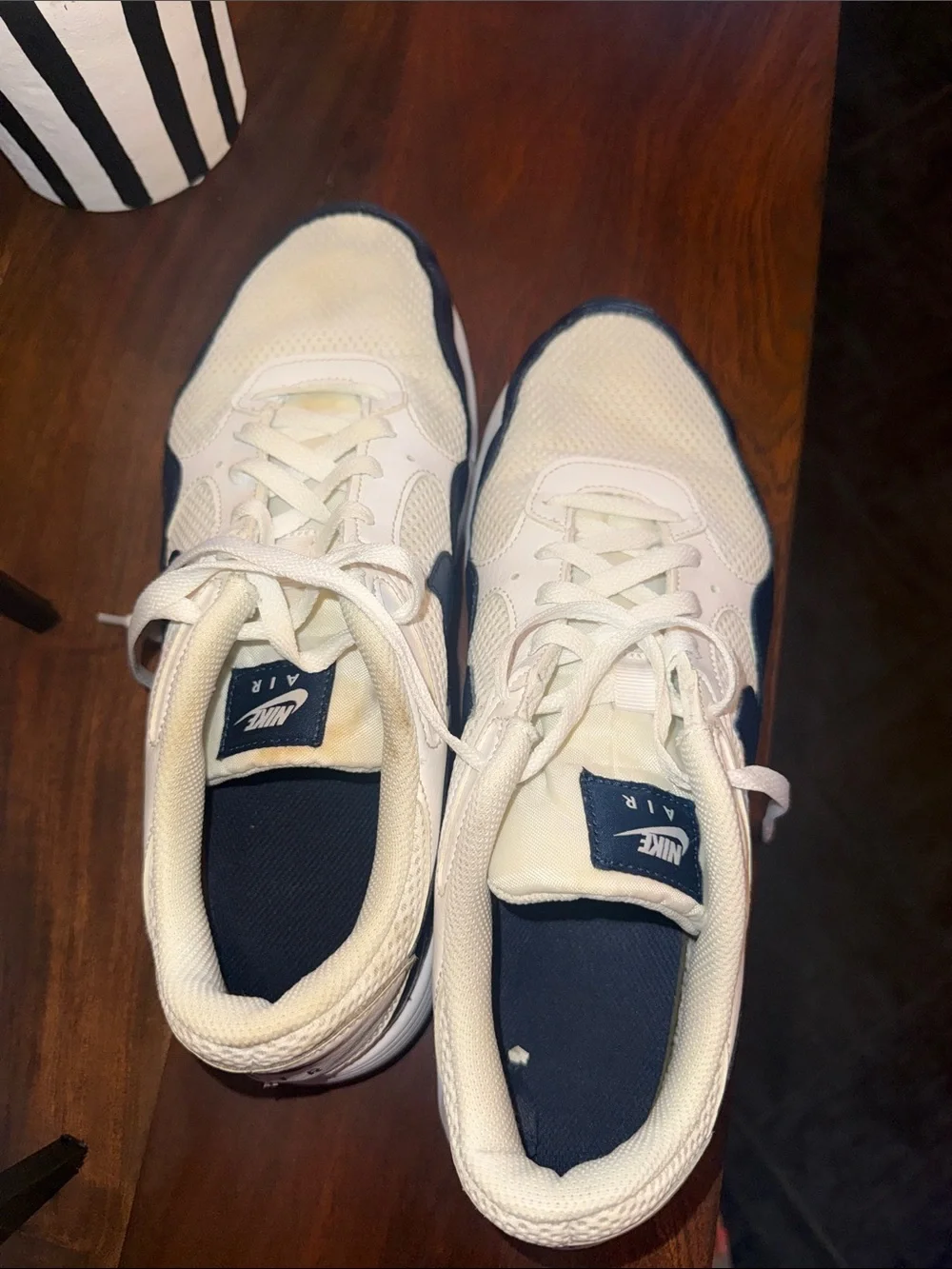 Nike Men’s White and Navy Low-Top Sneakers